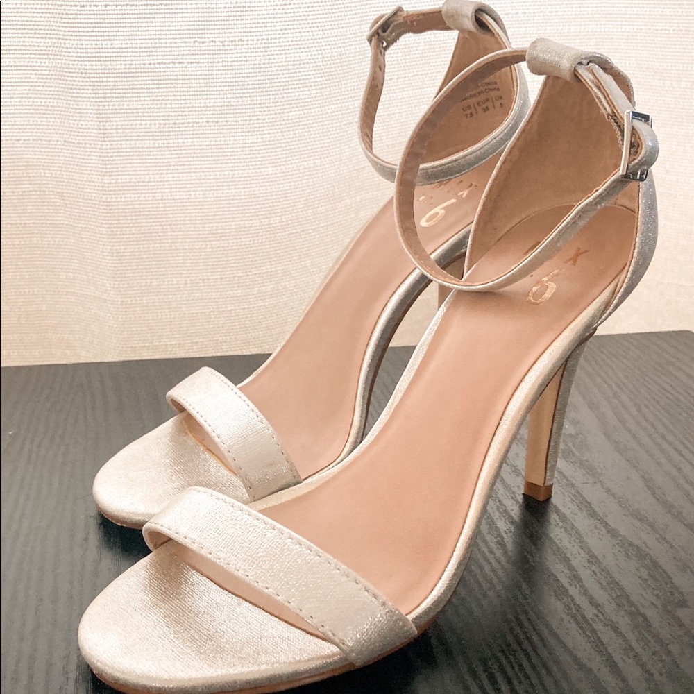 Silver Party Heels with Ankle Straps